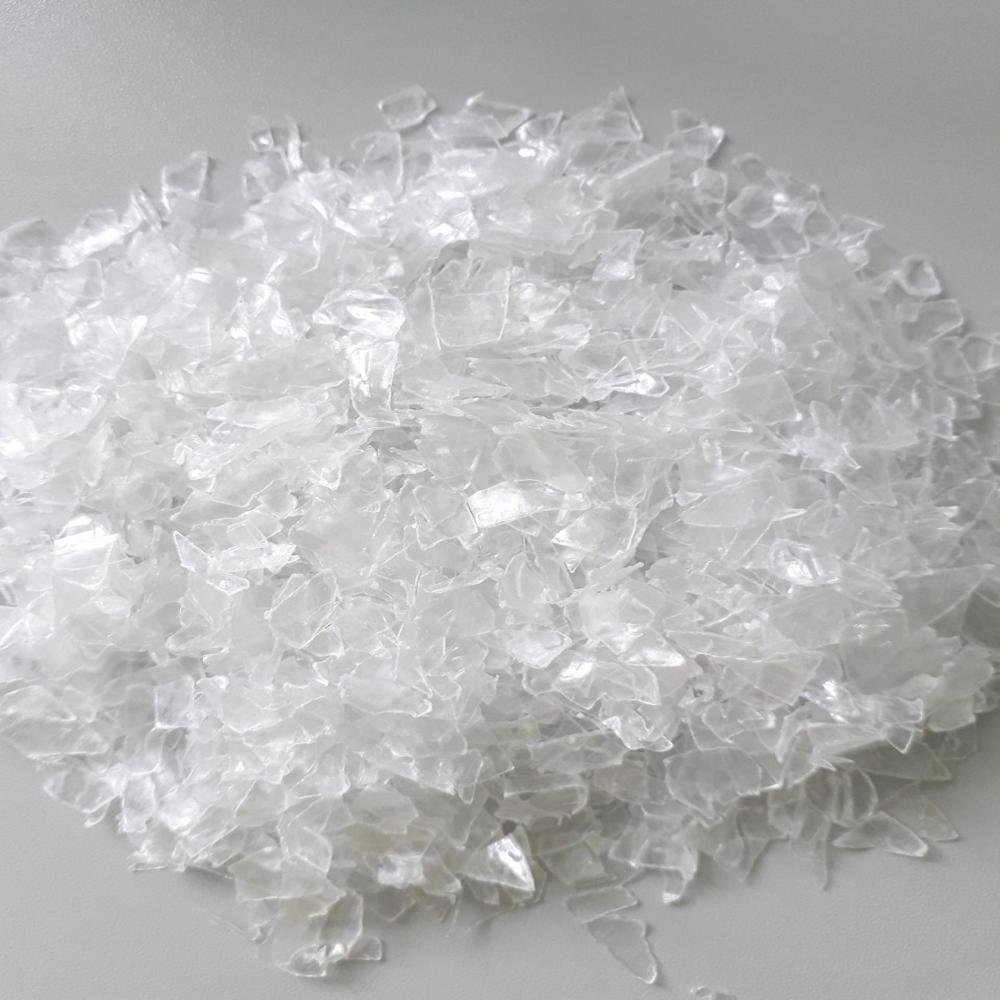 PET Clear Flakes and HDPE Regrind plastic scrap bales