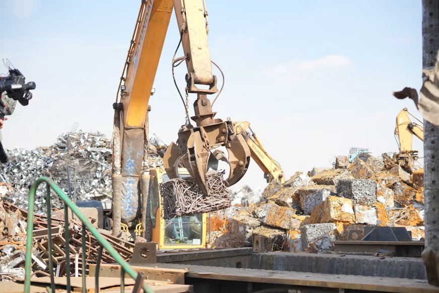 Scrap Zones export yard with loading operations at Rayong port facility, Thailand